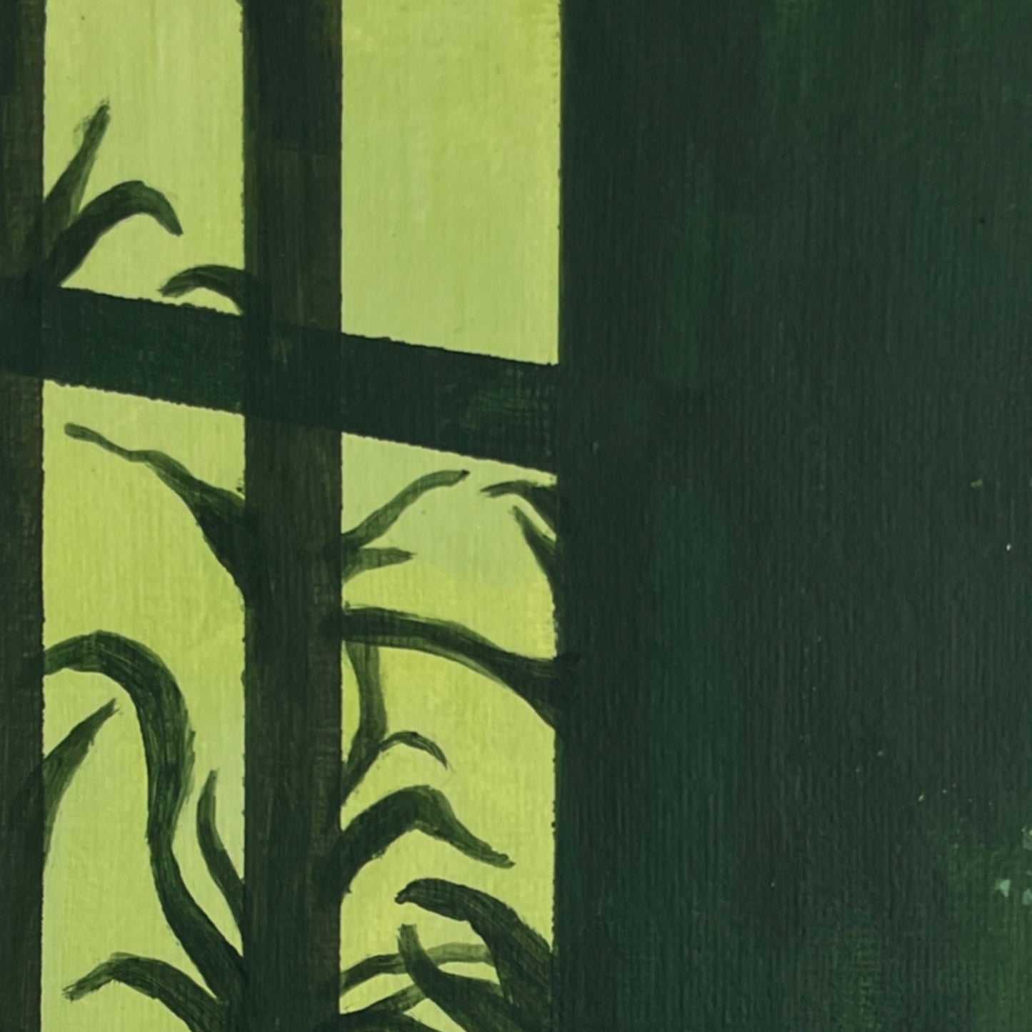 Halima khanum's contemporary original acryly painting close up of silhouettes in window