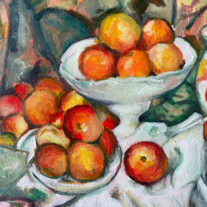 Fruit bowls with apples and oranges part of halima khanums early works on paper and art practice 