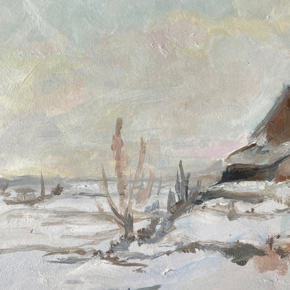 bare tree in snowy landscape