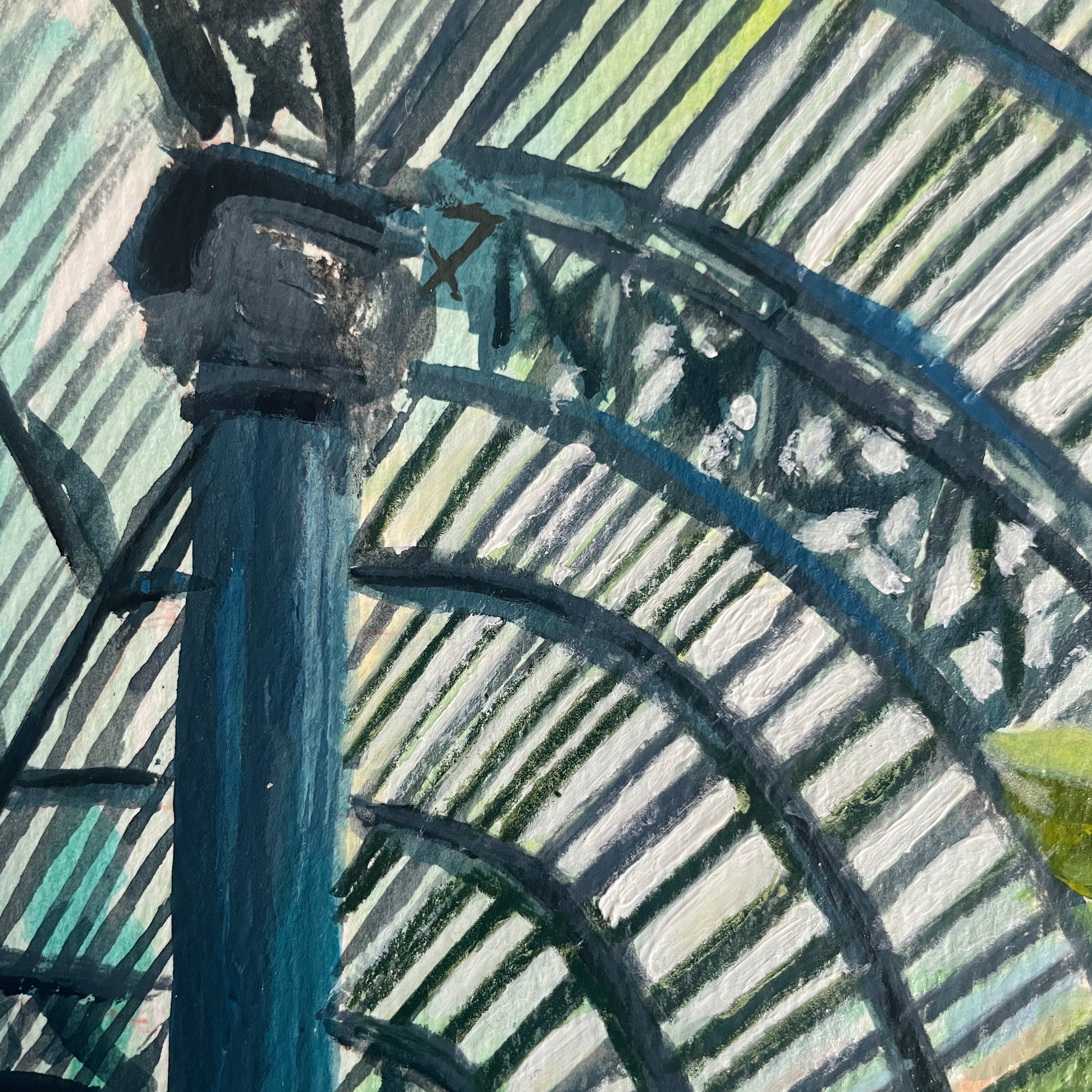 Artistic depiction of greenhouse roof in barcelona's cituadel park